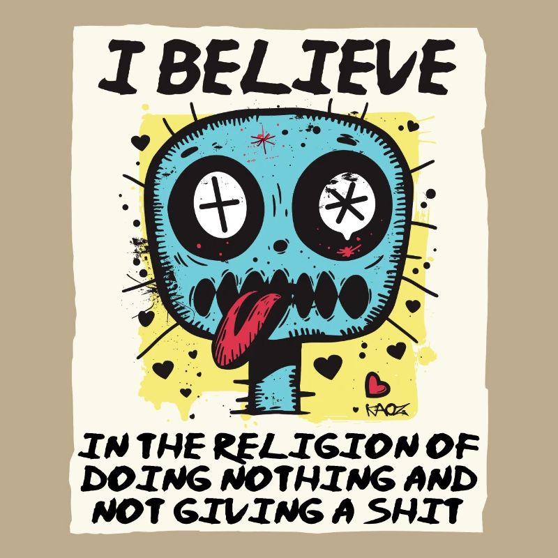 Religious believer doing nothing