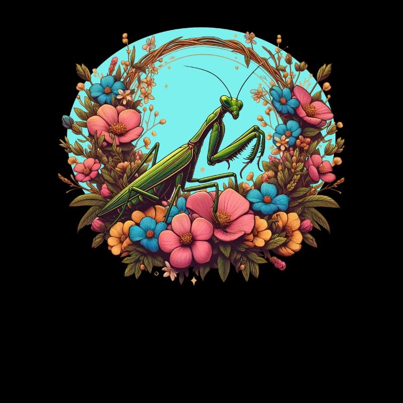 Gottesanbeterin im Blumenmeer