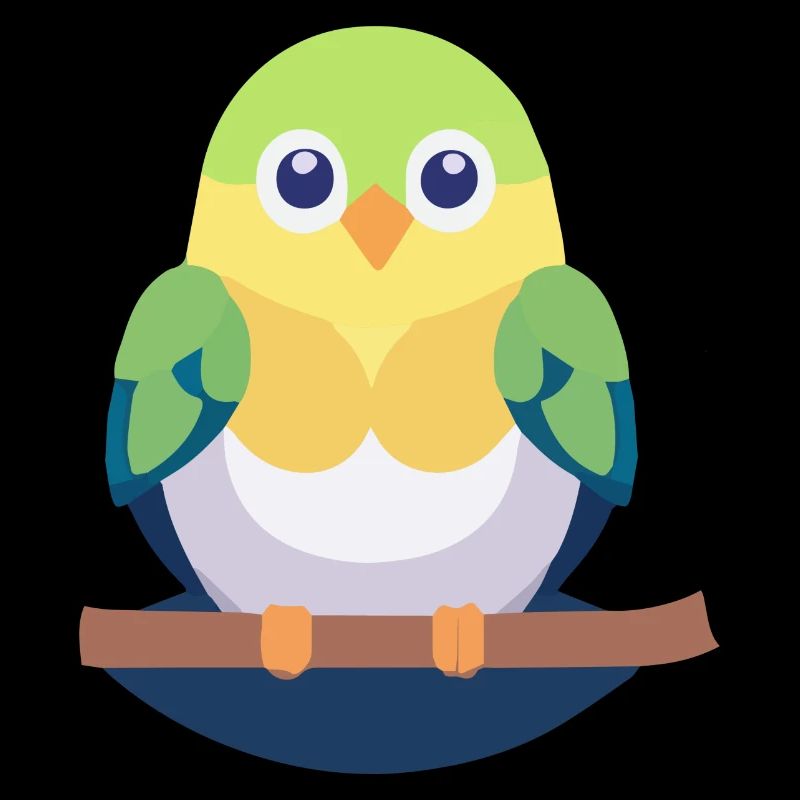 Perruche colorée sur branche