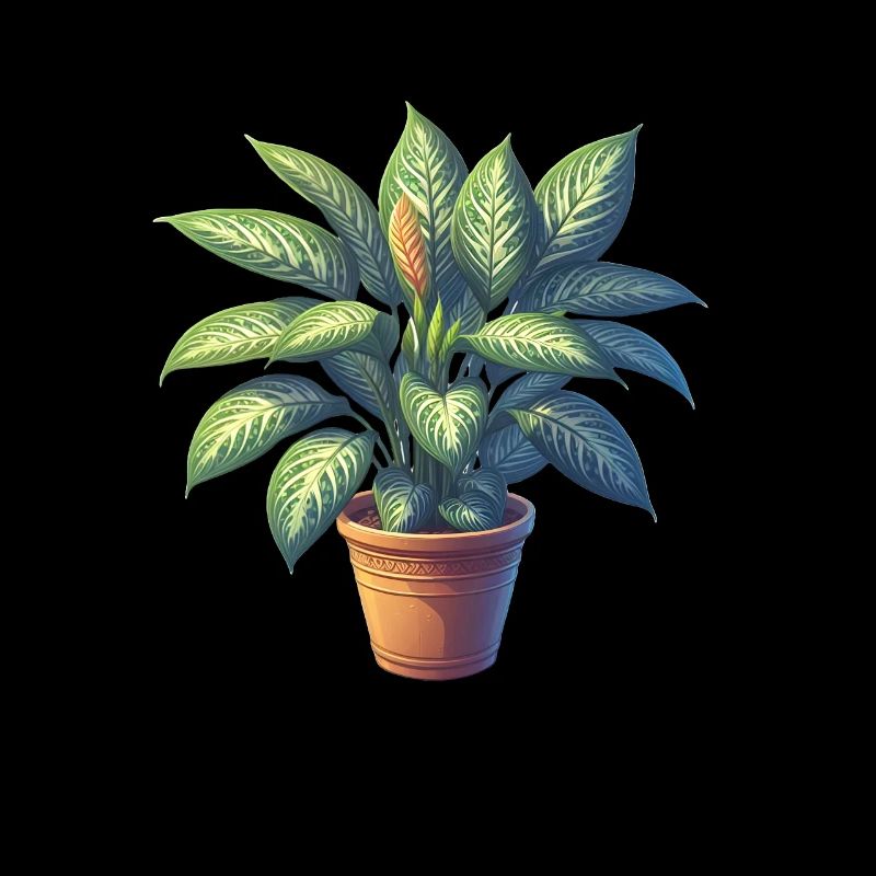 Dieffenbachia-Pflanze im Topf