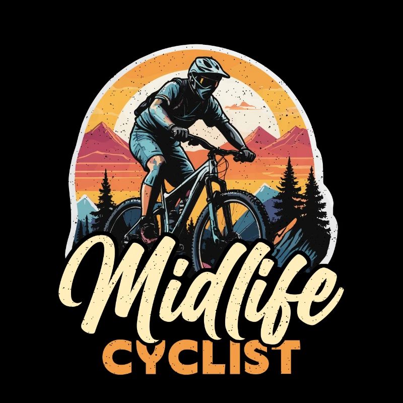 Cycliste d’âge moyen Vélo de course Vélo de montagne Cycliste