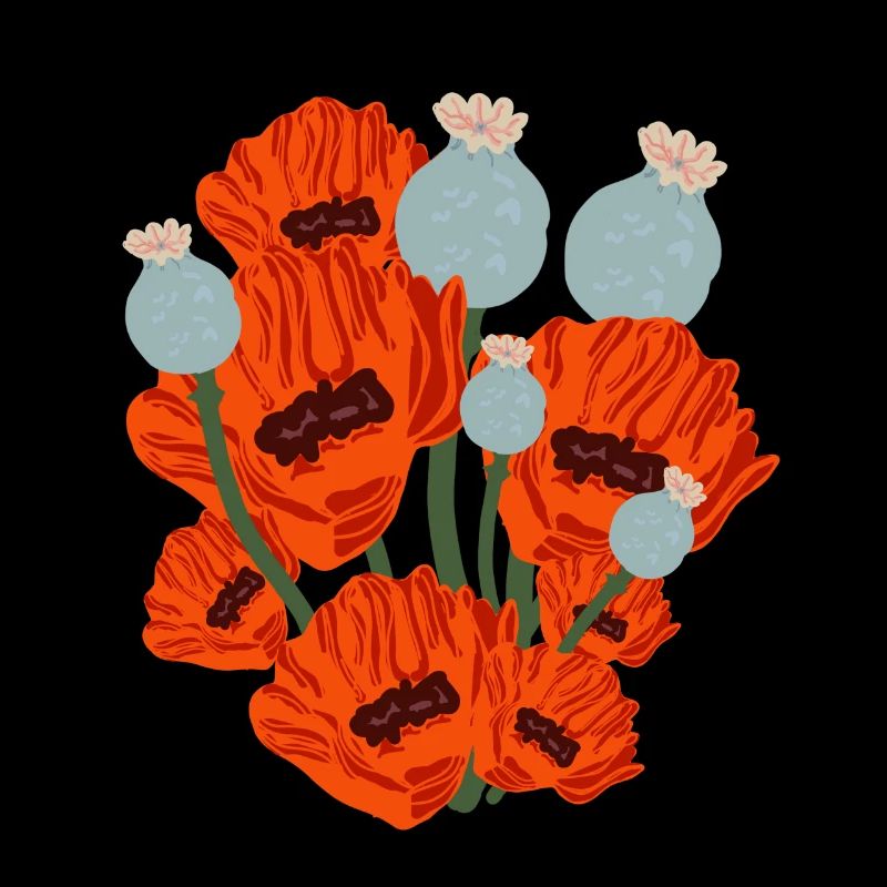 Lustiger roter Mohn