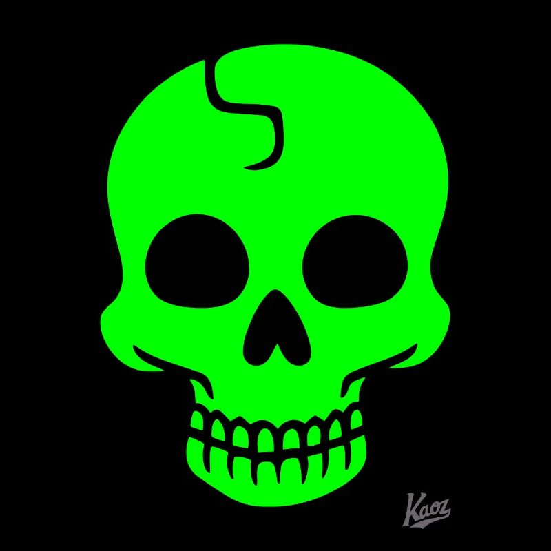 Lime green skull