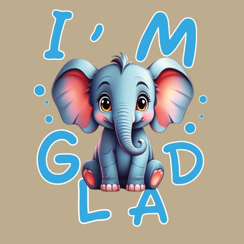 Éléphant mignon et joyeux avec message positive