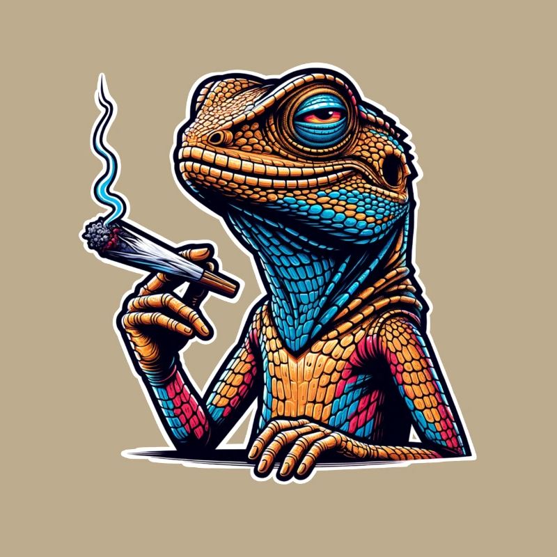 High Lizard Lizard Smoking Pot Cannabis