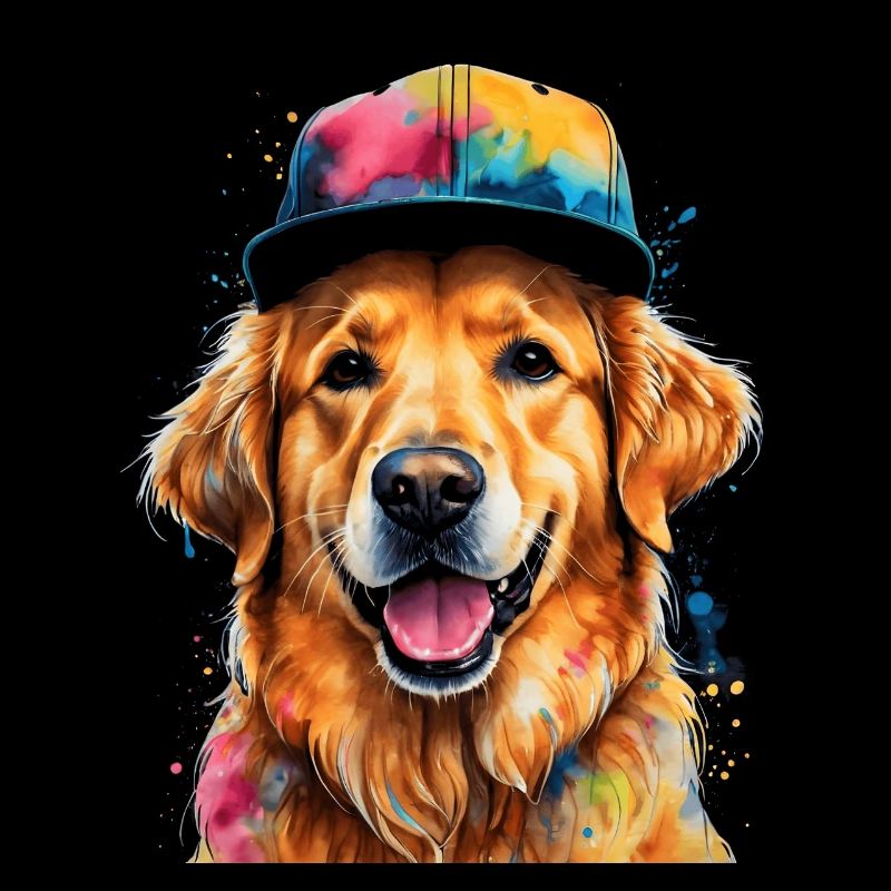 Golden Retriever Snapback Cap Chien Design Print