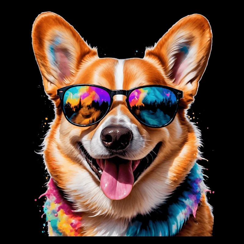 Corgi Sonnenbrille Hund Bunt Lustig Design Print