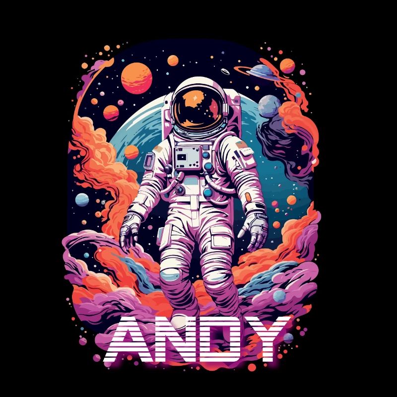 ANDY - Beautiful boy name with cool astronaut