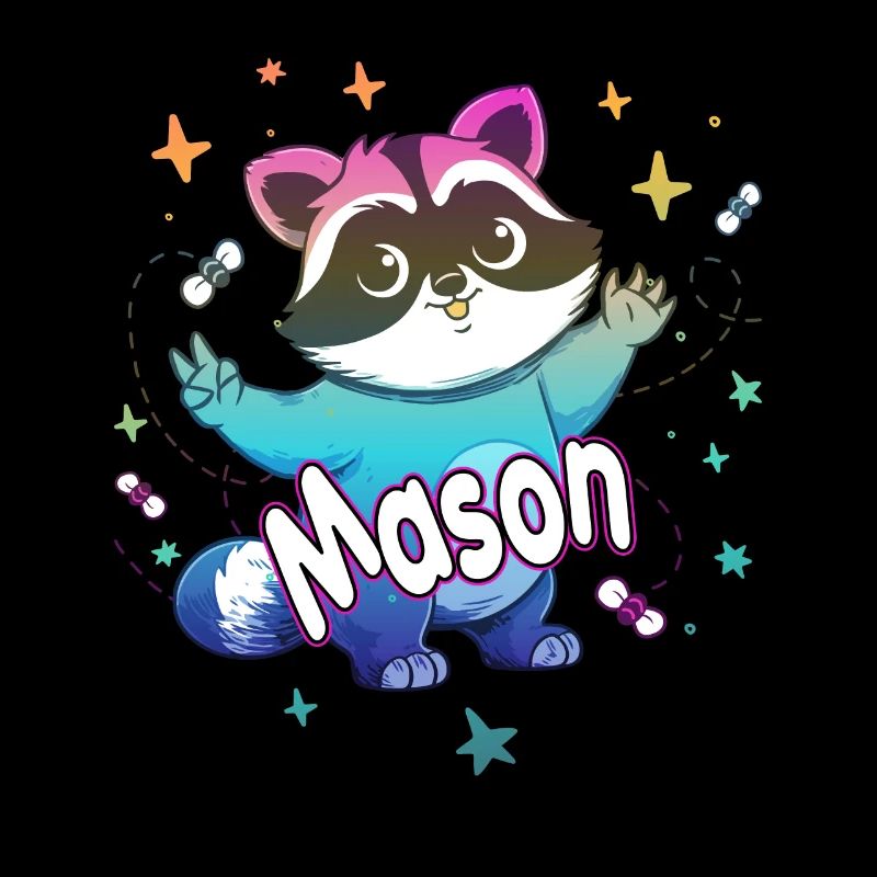MASON - Beau nom de garçon avec un raton laveur mignon
