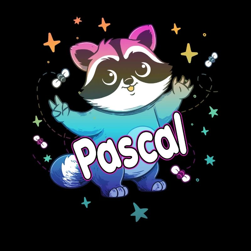 PASCAL - Beautiful boy name with cute raccoon