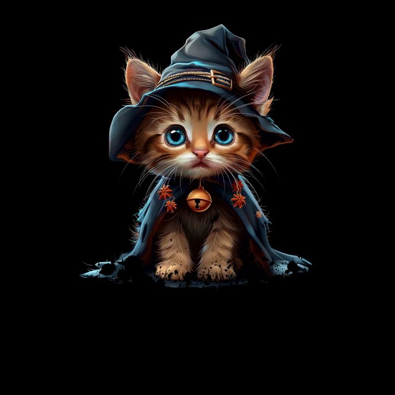 Chaton sorcière mignon - Halloween magique