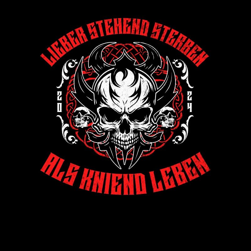 Skull Viking Design Lieber stehend sterben 2024