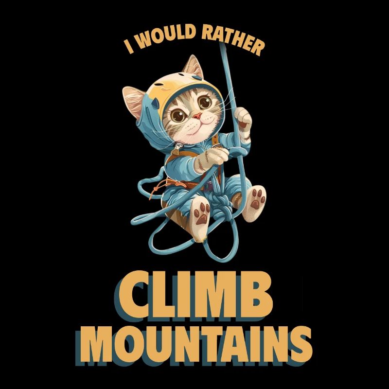 I would rather climb mountains Bergklettern Katze