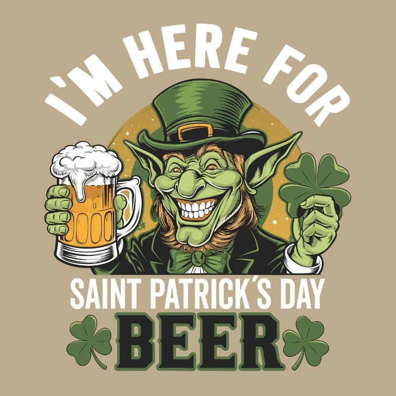 St. Patrick`s Day Beer Leprechaun Kobold Bier