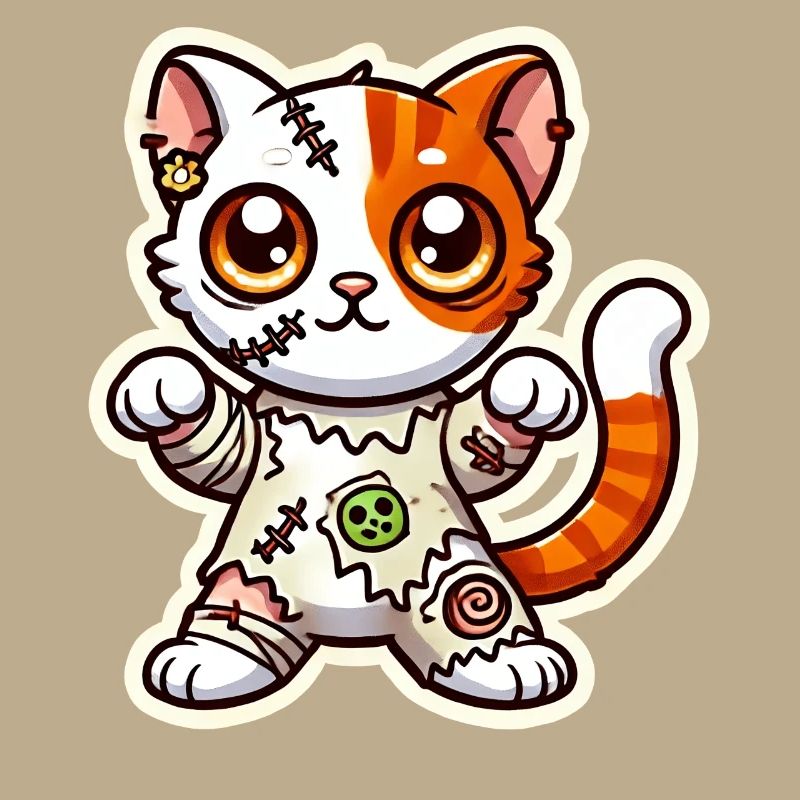 Süßes Zombie Katze Halloween Kostüm Süßes oder Saures!
