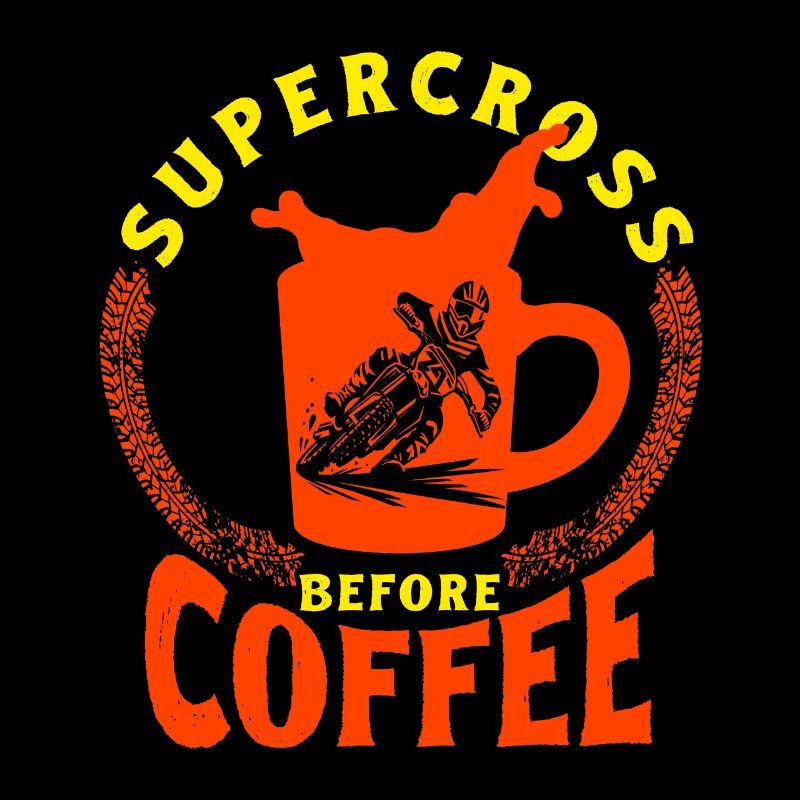 Dirt Biker Riding Supercross Before Coffee Gift