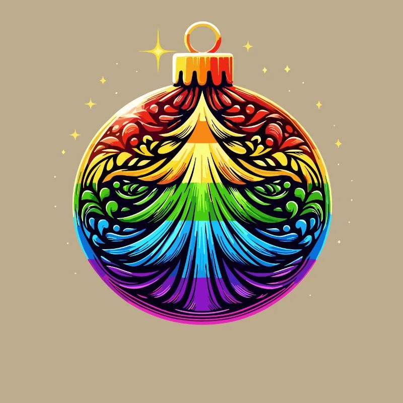 Regenbogen Weihnachtskugel mit Tannenbaum Ornament