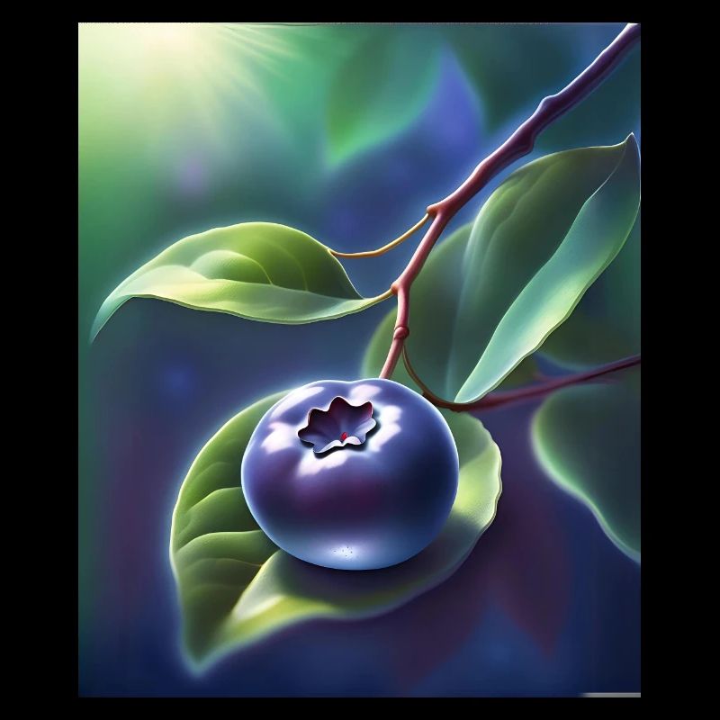Belle myrtille sur une feuille