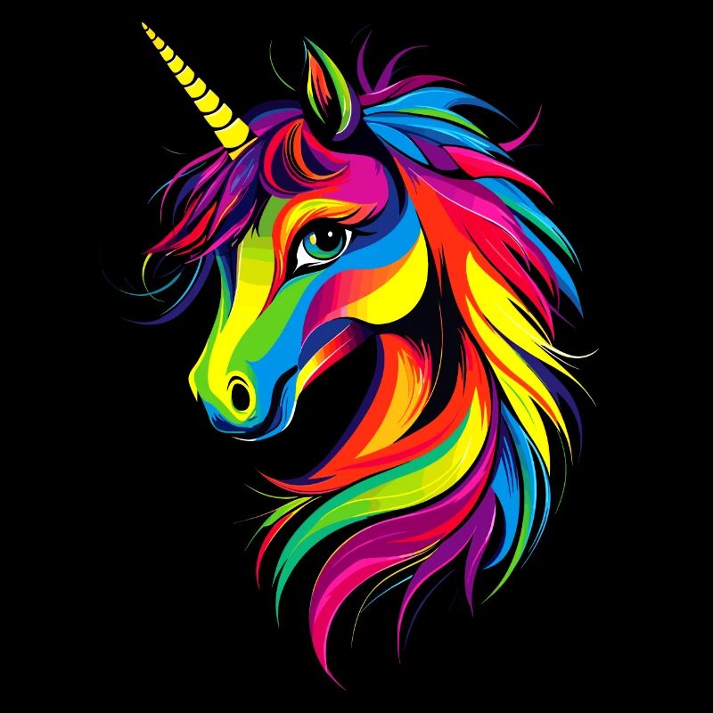 Einhorn Bunt Regenbogen Pferde Reiten Einhörner