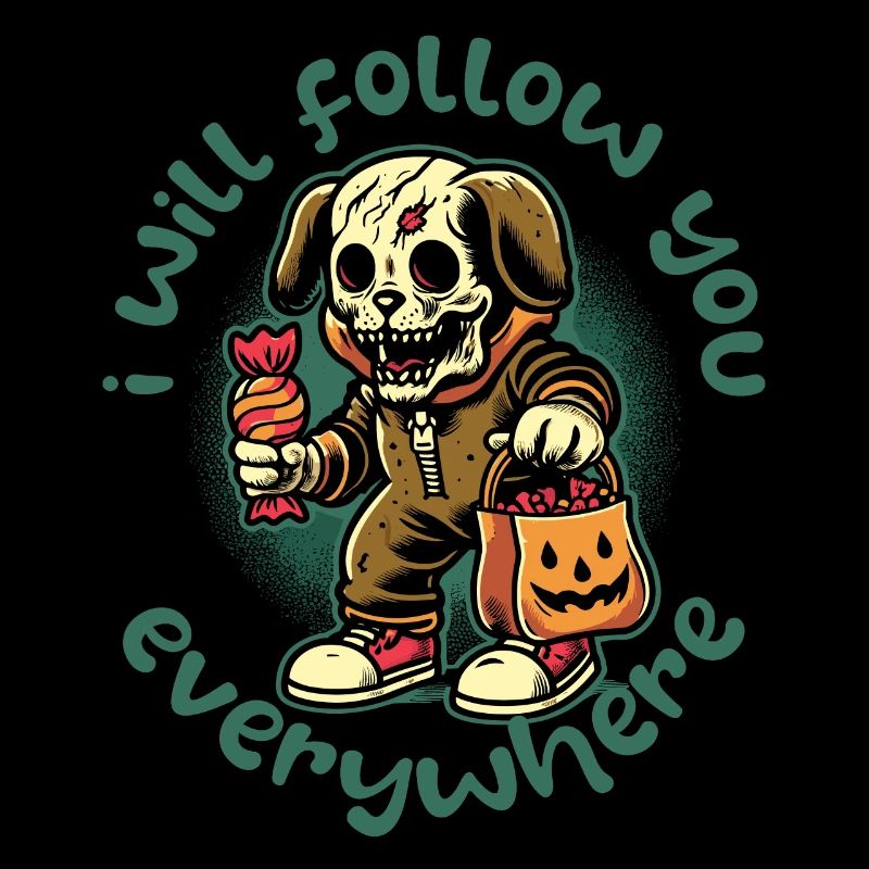 Effrayant Halloween squelette chien harceleur