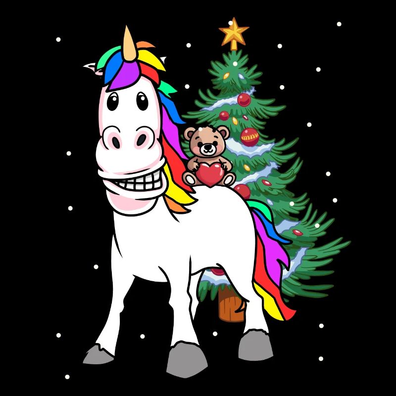 Weihnachten Kind Kinder Bescherung Einhorn Teddy