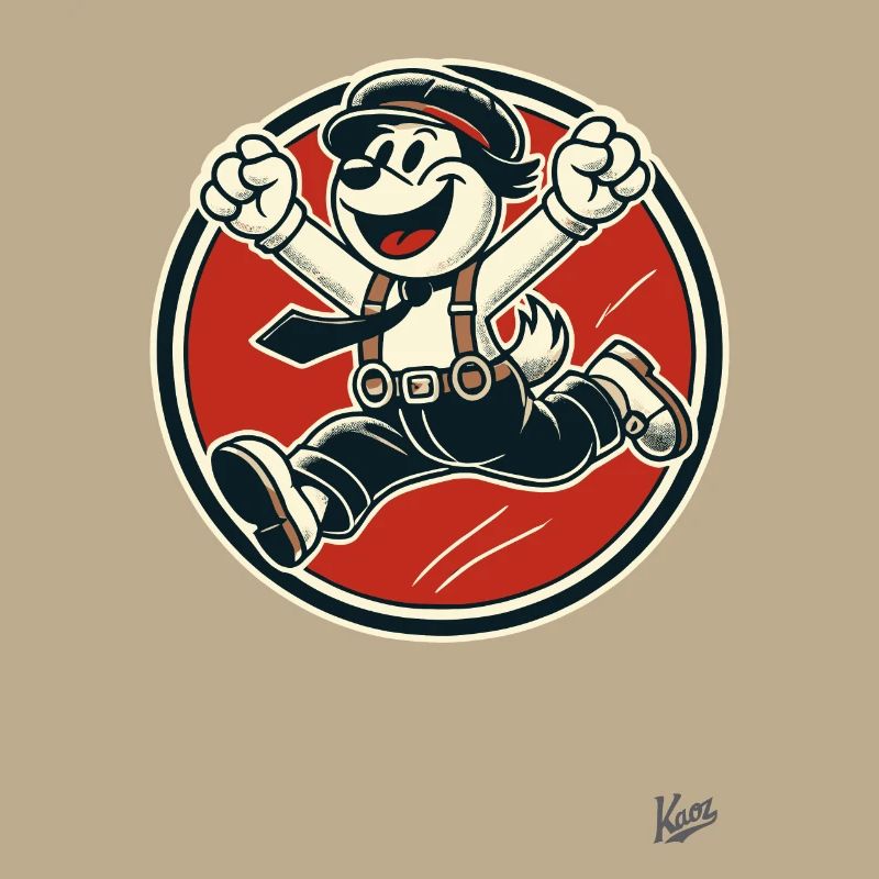 Fröhlicher Retro-Hunde-Junge