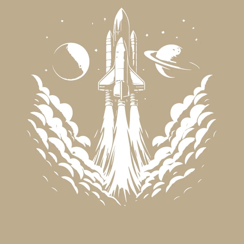 launching rocket, pixel art, outer space