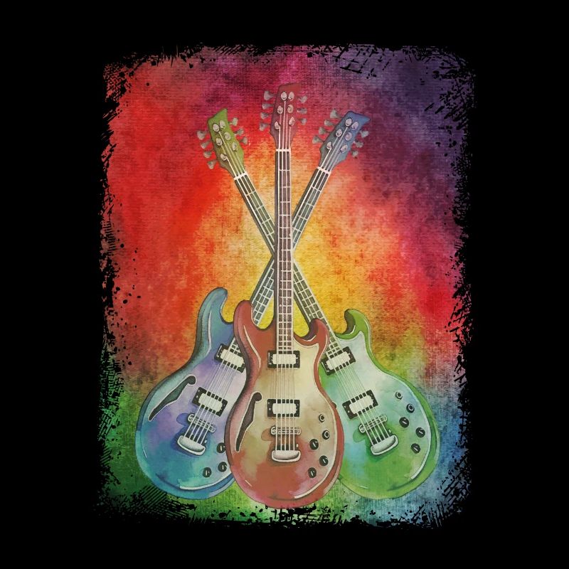 Three Retro Grunge Guitars