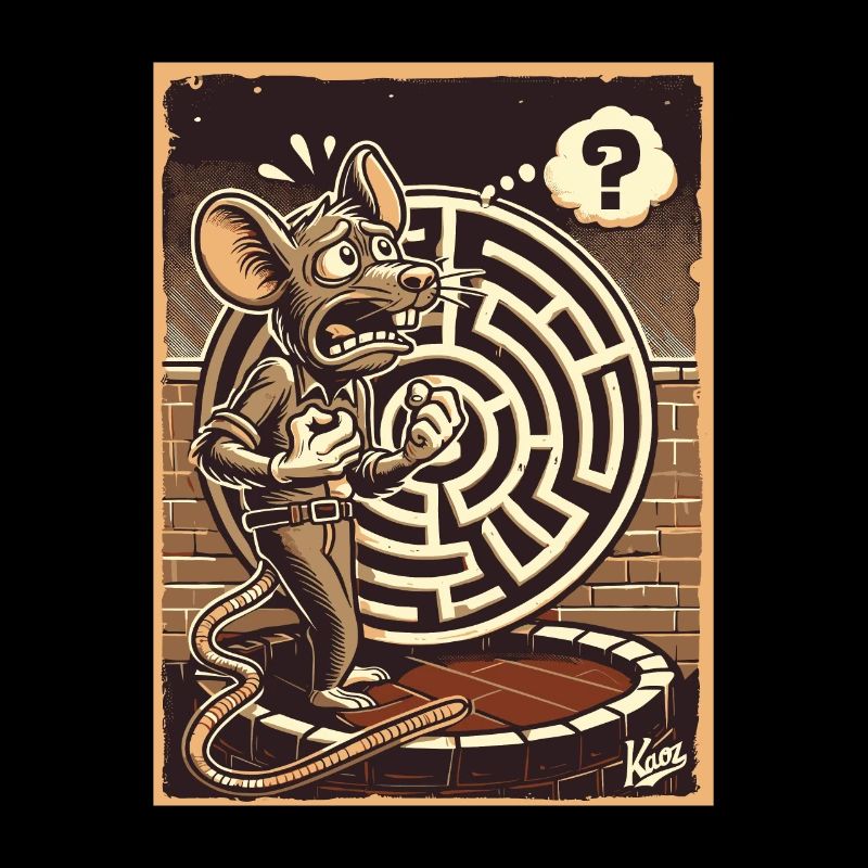 Kein Ausweg, ein Labyrinth und ratlose Ratte