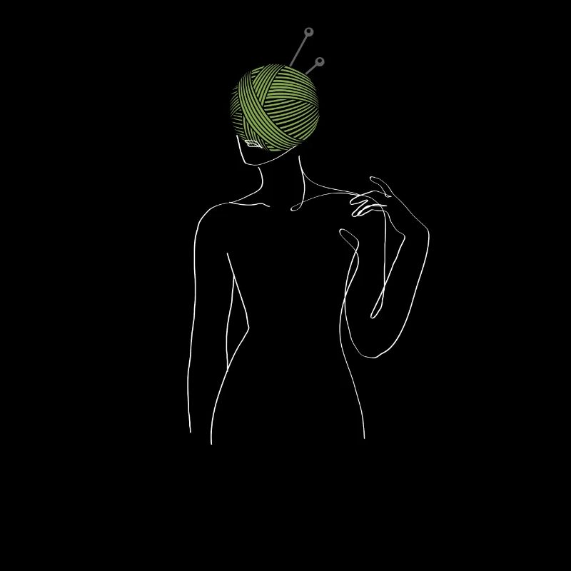 Yarn Head Art - Dessin au trait minimaliste