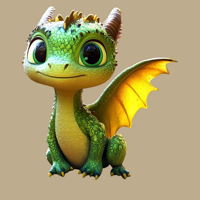 Dragon Petit Vert Bébé Dragon Mignon Dragon