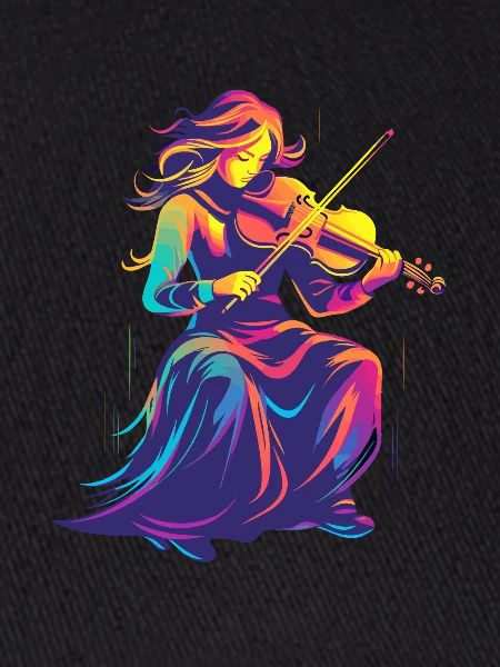 Violon Fille Rétrowave