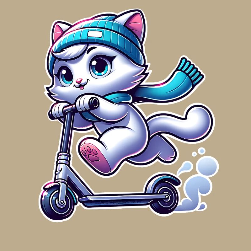 E-Scooter E-Roller Tretroller Katze