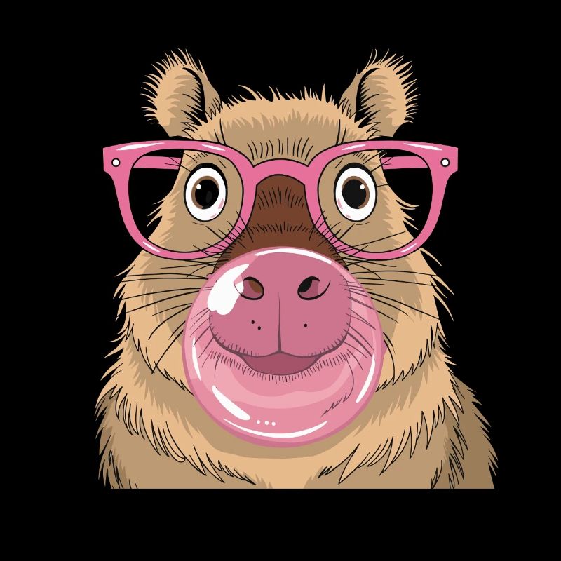 Niedliches Capybara mit Kaugummi für einen