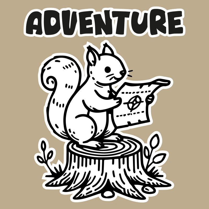 Eichhörnchen mit einer Karte - "Abenteuer" Design