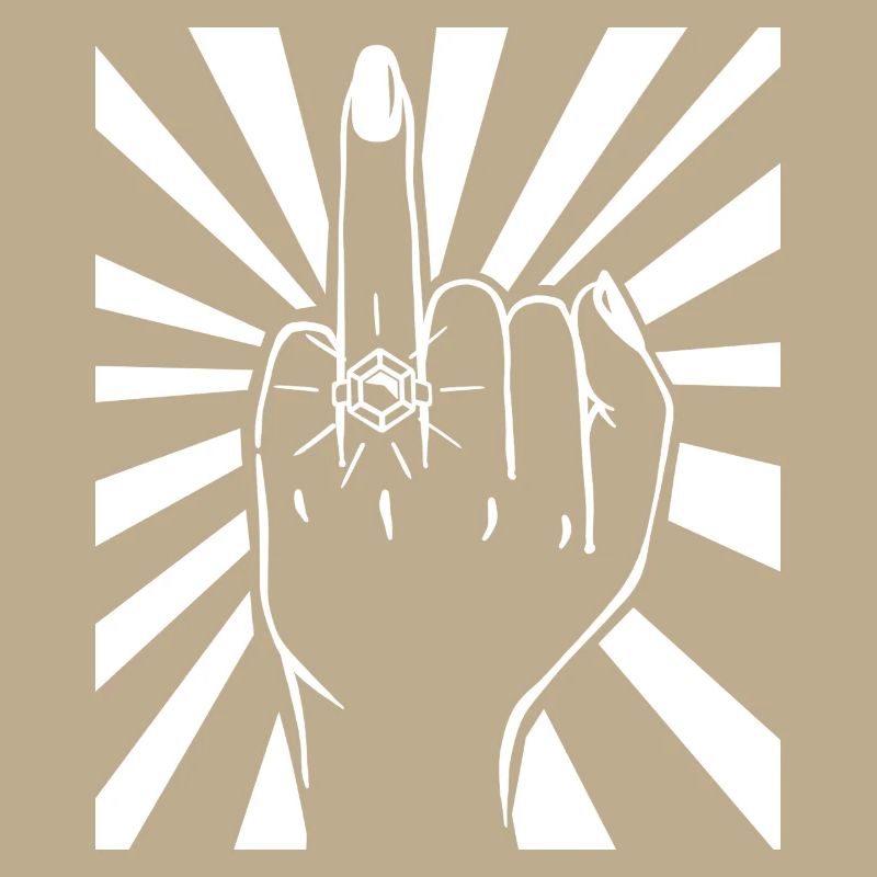 Mittelfinger Ringfinger Just Married Ehefrau Humor