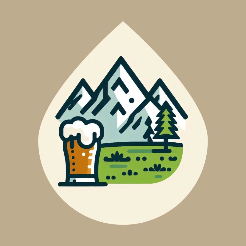 Bergkulisse mit Bierglas