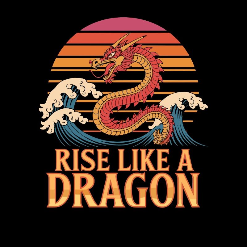 Rise like a dragon Sunset waves