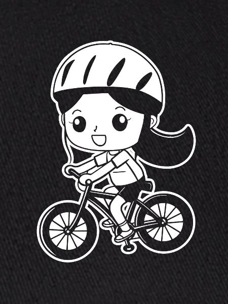 Radfahrerin Comic Stil