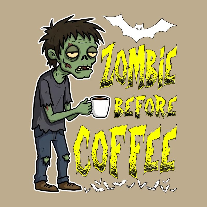 ZOMBIE VOR DEM KAFFEE - HALLOWEEN GESCHENK