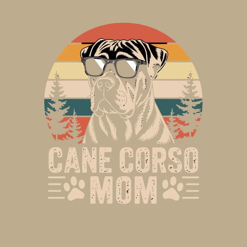 Fier Cane Corso Mama design rétro