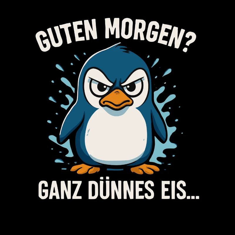 Guten Morgen? Ganz dünnes Eis – Pinguin Spruch