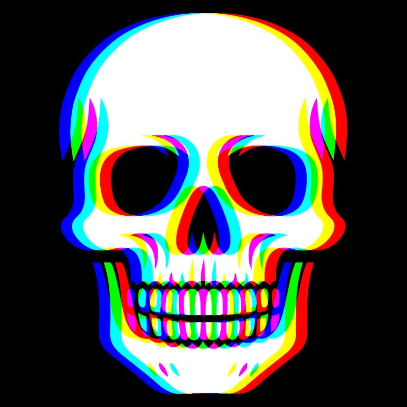 Glitch Skull - Cyber Art