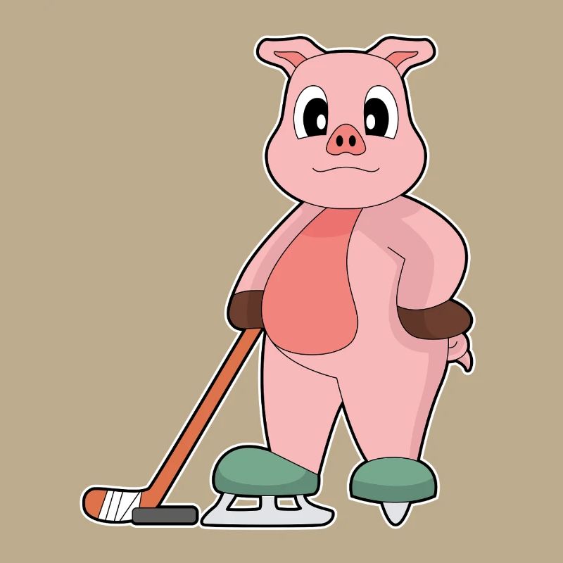 Schwein Eishockey Eishockeyschläger