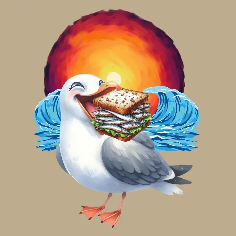 Sandwidsch Hering Fisch Möwe maritim