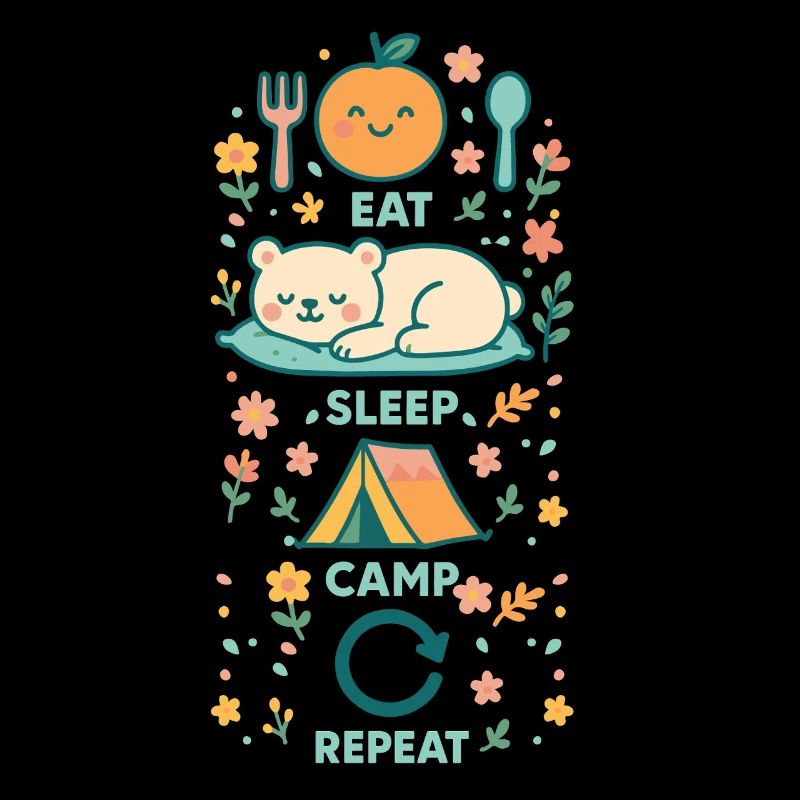 Eat Sleep Camp Repeat Funny Camper