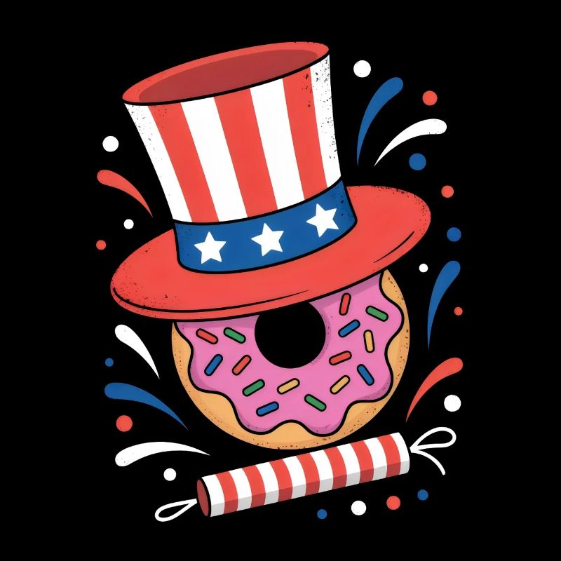  Donut Sprinkle Patriotic Independence Day 4th of