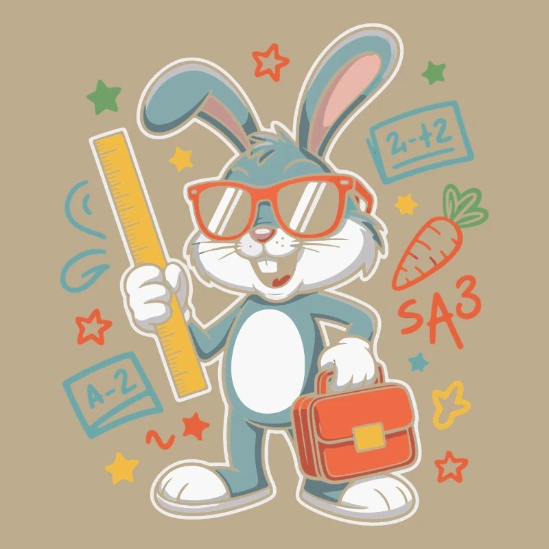 Math Bunny Glasses Suitcase