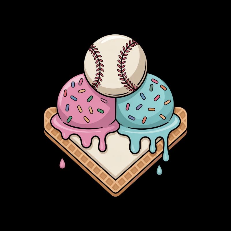 Baseball Eiscreme Streusel Auf Home Plate