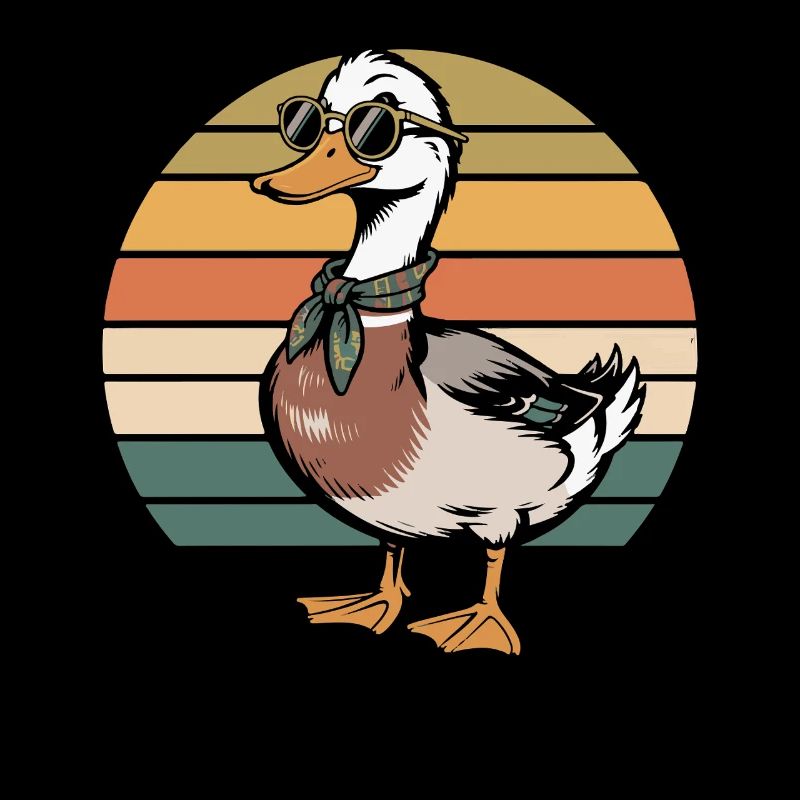 Retro-Ente am Sonnenband